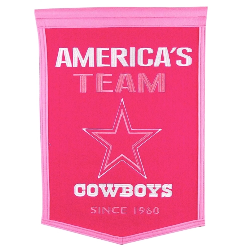 Winning Streak Sports genuine wool Dallas Cowboys Football for Her Banner pink